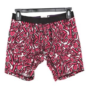 MeUndies "LOVE" Tagging Art Styled Pink Boxer Briefs Medium NEW